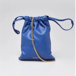 Saint Laurent Blue Mini Leather Drawstring Bag